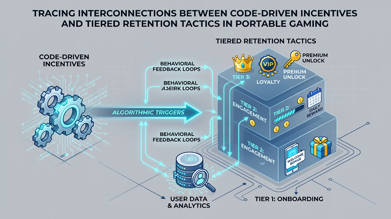 Diagram illustrating connections between promo codes and user tier levels in gaming apps